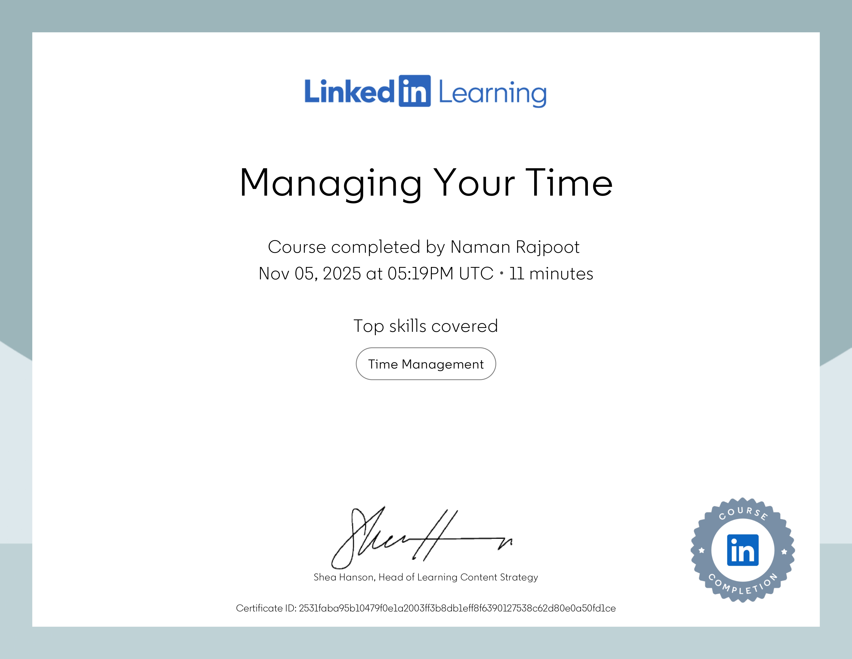 Managing Your Time